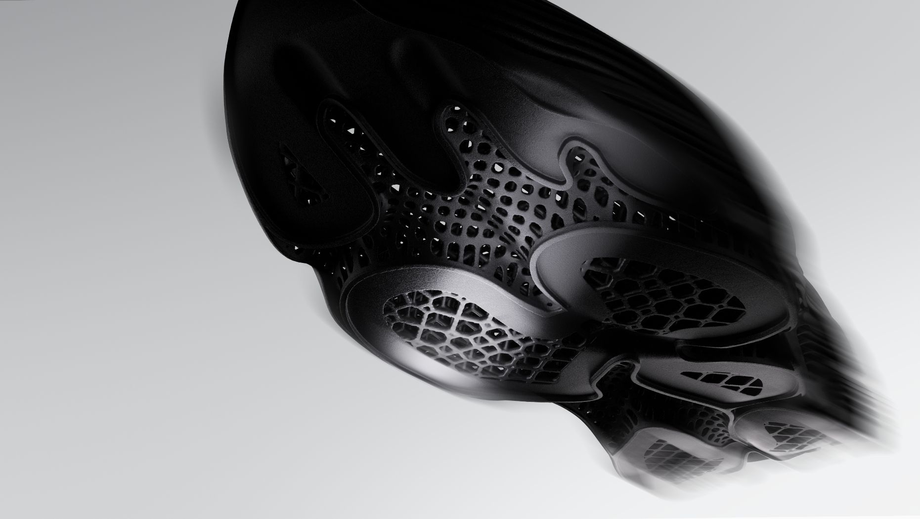 Detailed close-up render of the 3D lattice with zones compressing under pressure